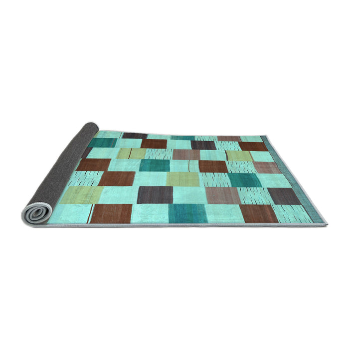 Sideview of Checkered Light Blue Modern Rug, con1148lblu