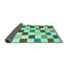 Sideview of Checkered Turquoise Modern Rug, con1148turq
