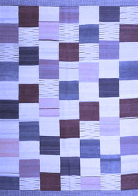 Checkered Blue Modern Rug, con1148blu