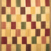 Square Machine Washable Checkered Brown Modern Rug, wshcon1148brn
