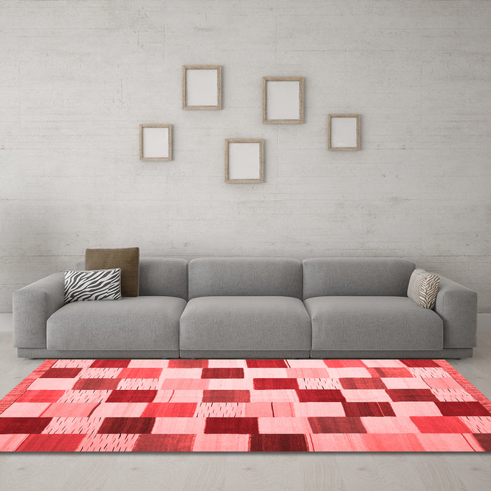 Modern Red Washable Rugs