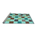 Sideview of Machine Washable Checkered Light Blue Modern Rug, wshcon1148lblu