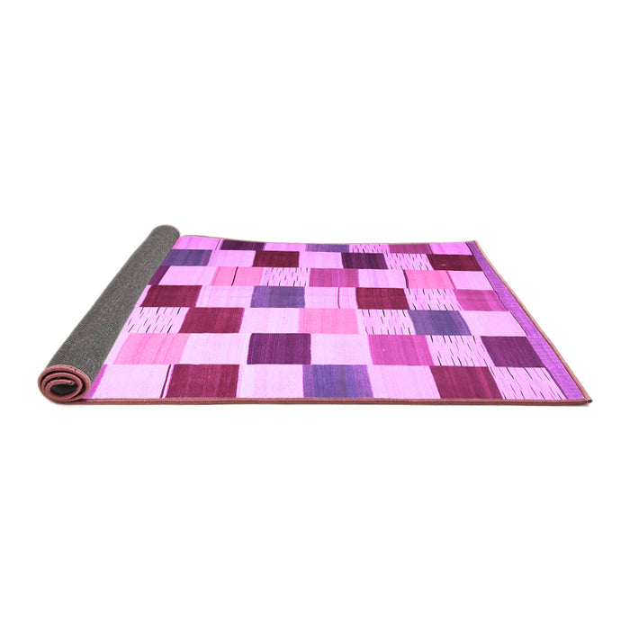 Sideview of Checkered Purple Modern Rug, con1148pur