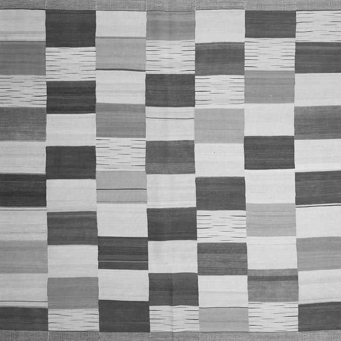 Serging Thickness of Checkered Gray Modern Rug, con1148gry