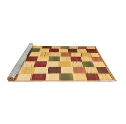 Sideview of Machine Washable Checkered Brown Modern Rug, wshcon1148brn