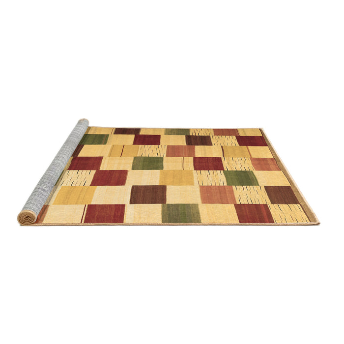 Sideview of Machine Washable Checkered Brown Modern Rug, wshcon1148brn