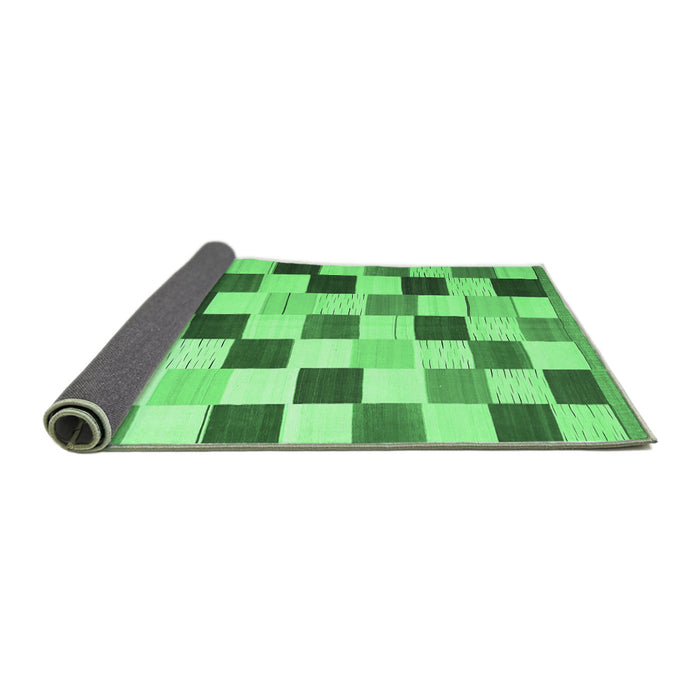 Sideview of Checkered Emerald Green Modern Rug, con1148emgrn