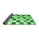 Sideview of Checkered Emerald Green Modern Rug, con1148emgrn