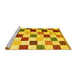 Sideview of Machine Washable Checkered Yellow Modern Rug, wshcon1148yw