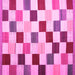 Square Checkered Pink Modern Rug, con1148pnk