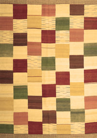 Checkered Brown Modern Rug, con1148brn