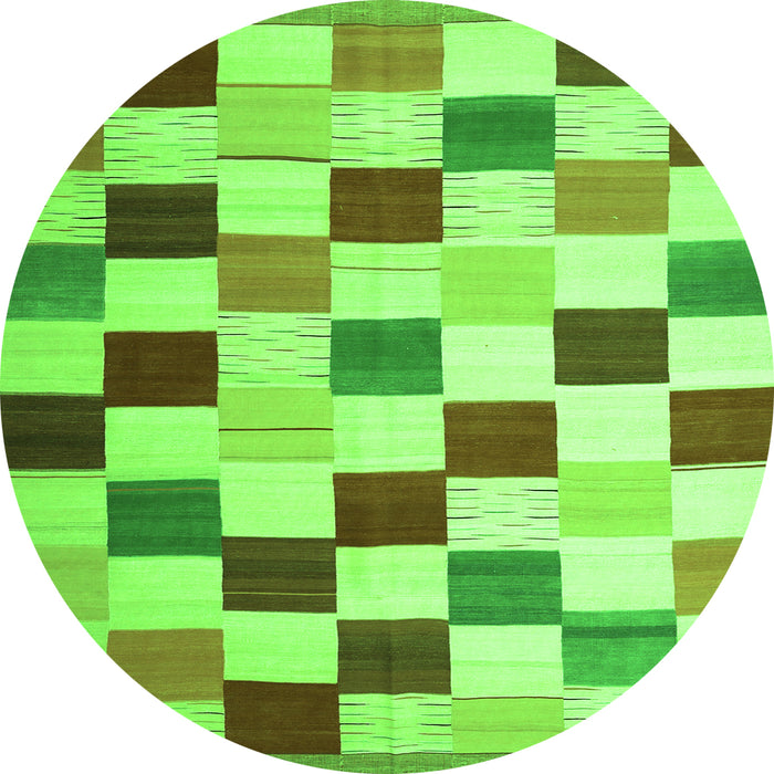 Square Checkered Green Modern Rug, con1148grn