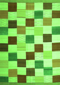 Checkered Green Modern Rug, con1148grn