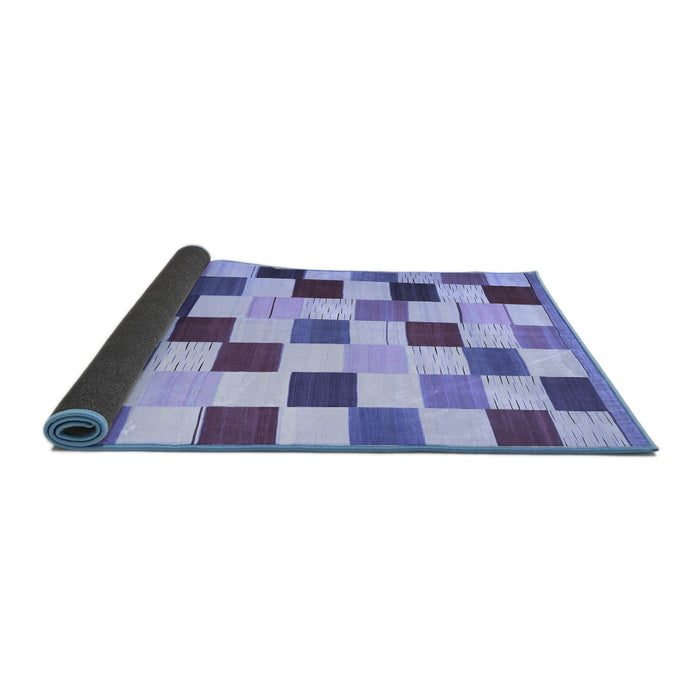 Sideview of Checkered Blue Modern Rug, con1148blu