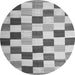 Machine Washable Checkered Gray Modern Rug, wshcon1148gry