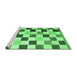 Sideview of Machine Washable Checkered Emerald Green Modern Area Rugs, wshcon1148emgrn