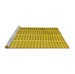 Sideview of Machine Washable Abstract Yellow Contemporary Rug, wshcon1149yw
