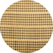 Round Machine Washable Abstract Brown Contemporary Rug, wshcon1149brn