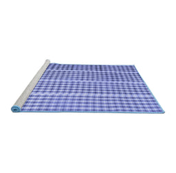 Sideview of Machine Washable Abstract Blue Contemporary Rug, wshcon1149blu