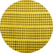 Round Abstract Yellow Contemporary Rug, con1149yw