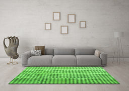 Machine Washable Abstract Green Contemporary Area Rugs in a Living Room,, wshcon1149grn