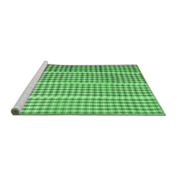 Sideview of Machine Washable Abstract Emerald Green Contemporary Area Rugs, wshcon1149emgrn
