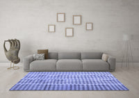 Machine Washable Abstract Blue Contemporary Rug, wshcon1149blu