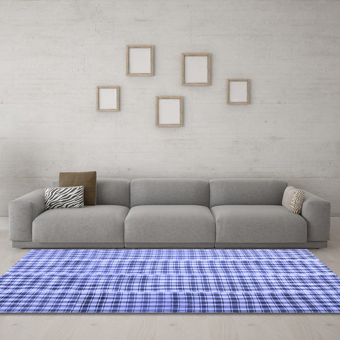 Machine Washable Abstract Blue Contemporary Rug in a Living Room, wshcon1149blu