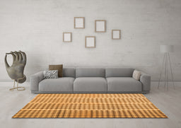 Machine Washable Abstract Orange Contemporary Area Rugs in a Living Room, wshcon1149org