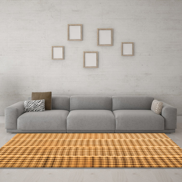 Machine Washable Abstract Orange Contemporary Area Rugs in a Living Room, wshcon1149org