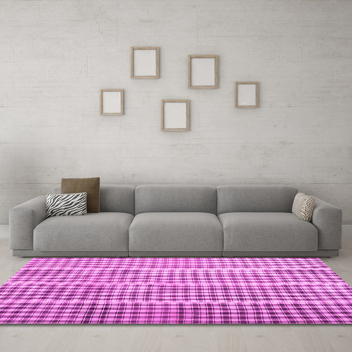 Machine Washable Abstract Pink Contemporary Rug in a Living Room, wshcon1149pnk