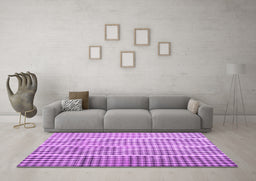 Machine Washable Abstract Purple Contemporary Area Rugs in a Living Room, wshcon1149pur