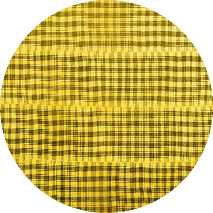 Round Machine Washable Abstract Yellow Contemporary Rug, wshcon1149yw