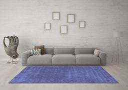 Machine Washable Abstract Blue Contemporary Rug in a Living Room, wshcon114blu