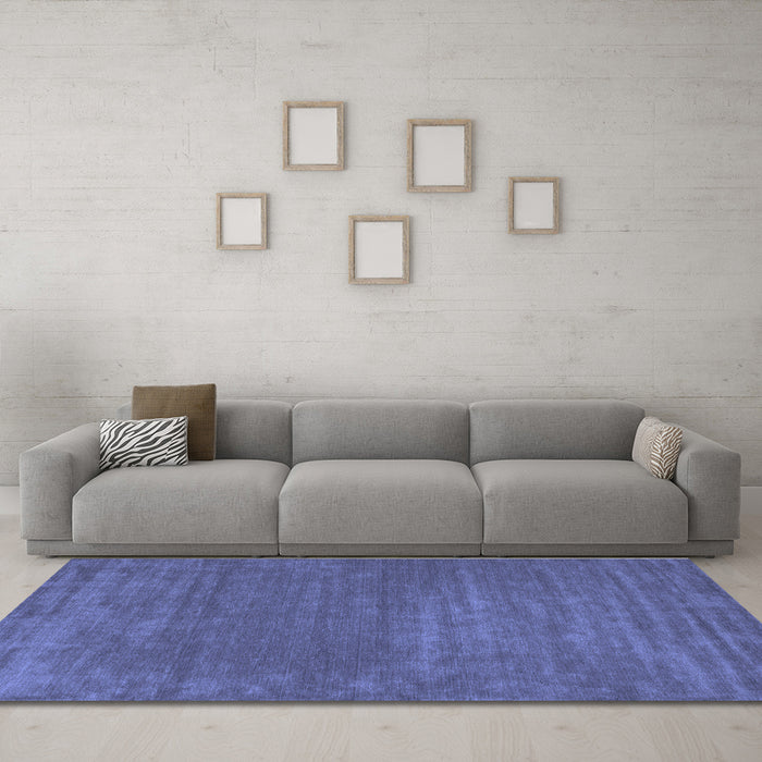Machine Washable Abstract Blue Contemporary Rug in a Living Room, wshcon114blu