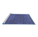 Sideview of Machine Washable Abstract Blue Contemporary Rug, wshcon114blu