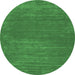 Round Abstract Emerald Green Contemporary Rug, con114emgrn