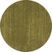 Round Abstract Brown Contemporary Rug, con114brn