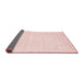 Thickness of Contemporary Light Red Pink Modern Rug, con115