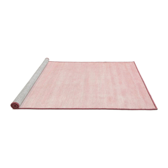 Serging Thickness of Machine Washable Contemporary Light Red Pink Rug, wshcon115