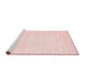 Serging Thickness of Machine Washable Contemporary Light Red Pink Rug, wshcon115