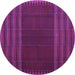 Round Oriental Purple Traditional Rug, con1150pur