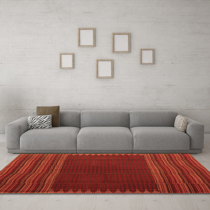Machine Washable Oriental Orange Traditional Area Rugs in a Living Room, wshcon1150org