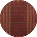 Round Oriental Brown Traditional Rug, con1150brn