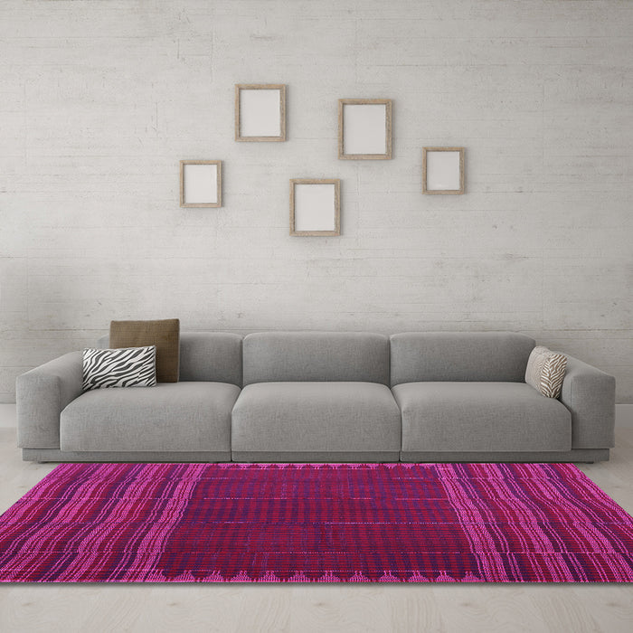 Machine Washable Oriental Pink Traditional Rug in a Living Room, wshcon1150pnk