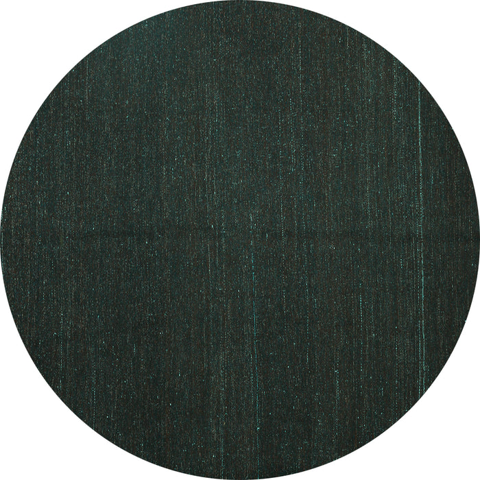 Round Machine Washable Abstract Turquoise Contemporary Area Rugs, wshcon1151turq