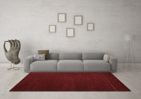 Machine Washable Abstract Red Contemporary Rug, wshcon1151red