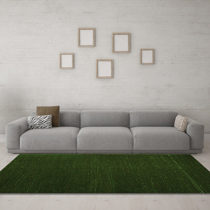 Machine Washable Abstract Green Contemporary Area Rugs in a Living Room,, wshcon1151grn