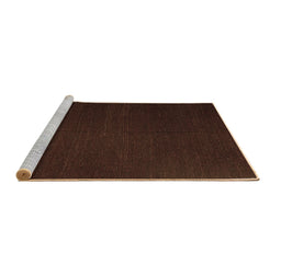 Sideview of Machine Washable Abstract Brown Contemporary Rug, wshcon1151brn