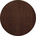 Round Abstract Brown Contemporary Rug, con1151brn